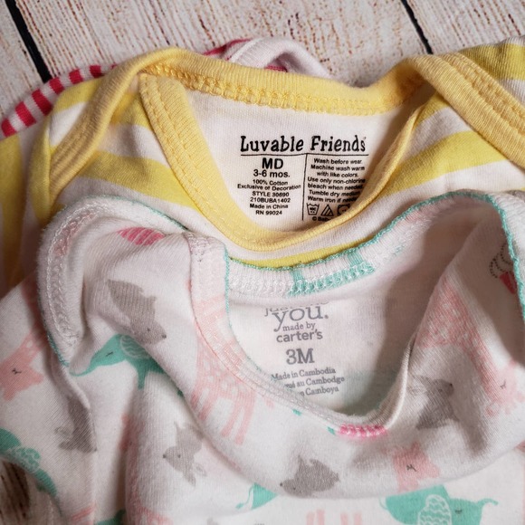 BUNDLE of 5 assorted girls 3-6 months onesies - Picture 5 of 5